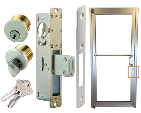 Storefront Pro Hardware Commercial Glass Door Silver Mortise Deadlock Kit With Outside Lock