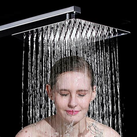 Large Square Shower Head Bath Shower Head Waterfall Chrome Rainfall