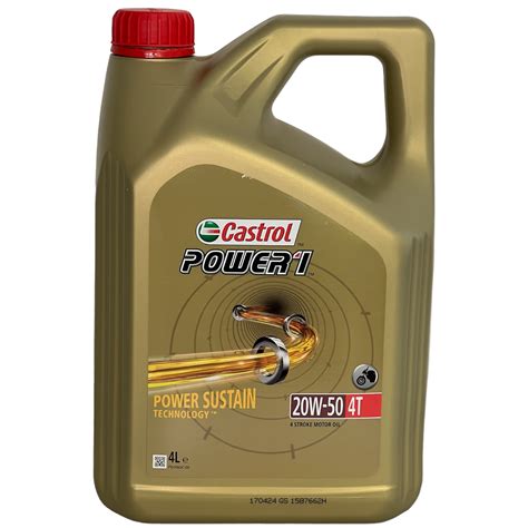 4 Liter Castrol Power 1 4T 20W 50 Motorradöl 20W50 API SN JASO MA2