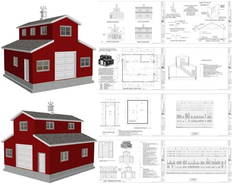 #g503 26 x 30 x 10 Monitor Barn Plans with DWG and PDF | Pole barn ...