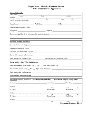 Fillable Online Extension Oregonstate Application Form For Approval