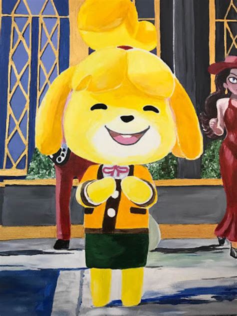 Isabelle Animal Crossing Fan Art Handmade Acrylic Painting on Stretched ...