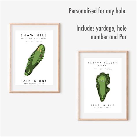 Custom Hole in One Golf Illustration Print Golf Course Golf Art Drawing