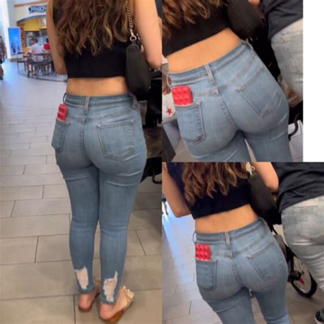 Brunette Bubble Butt In Tight Jeans Candid Best Premium
