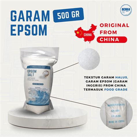 Jual Garam Epsom Gr Epsom Salt Magnesium Sulfat Bath Salt Garam