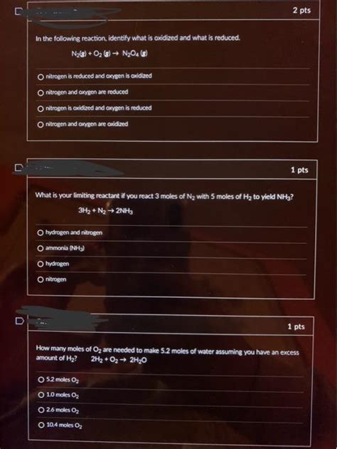 Solved In the following reaction, identify what is oxidized | Chegg.com 