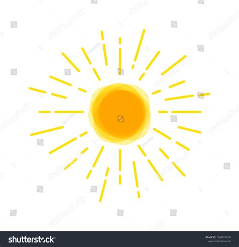 Sun Rays Icon Yellow Silhouette Sunshine Stock Vector (Royalty Free ...