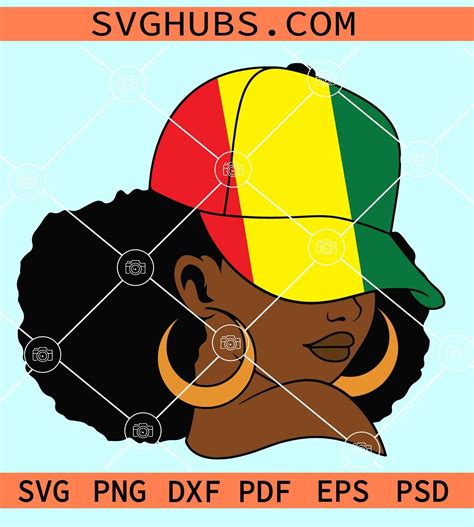 Juneteenth Girl With Hat Svg Juneteenth Afro Girl Svg Juneteenth Svg