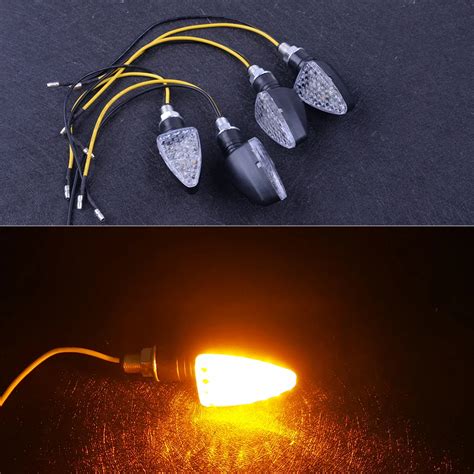 Beler Pcs Arrow Triangle V Amber Motorcycle Bike Led Turn Signal