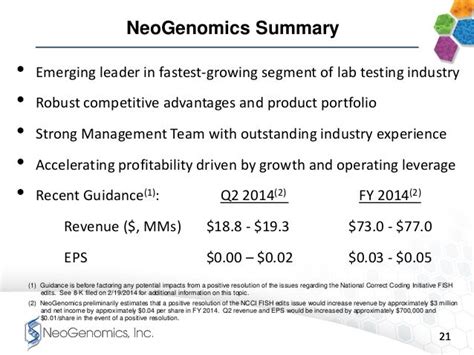 Cancer Diagnostics Laboratory Neogenomics April 2014 Company Ov