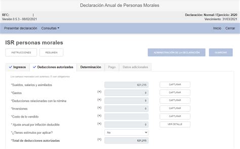 Declaración Anual De Personas Morales 2020 Prontuario De