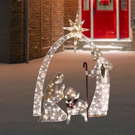 Northlight 41 LED Lighted Holy Family Nativity Scene Outdoor Christmas ...