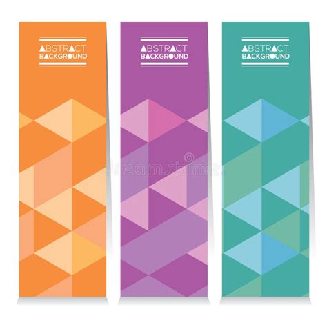 Set Of Three Colorful Abstract Vertical Banners Stock Vector