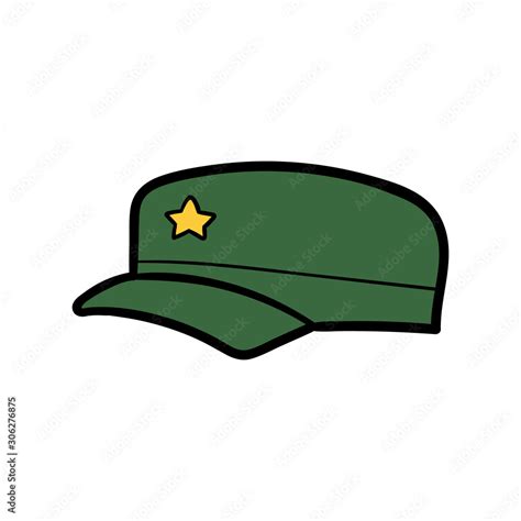 Cartoon Isolated Army Hat Illustration Stock Vector | Adobe Stock