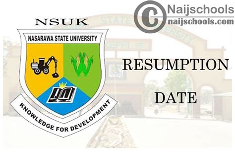 Nasarawa State University Keffi Nsuk Announces 2021 Resumption Date