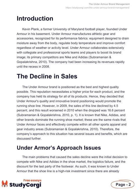 The Under Armour Brand Management Free Essay Example