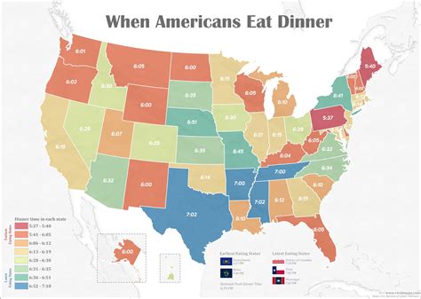 When Americans Eat Dinner Vivid Maps