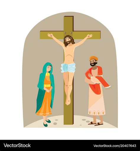 Holy Week Good Friday Crucifixion Jesus And Vector Image