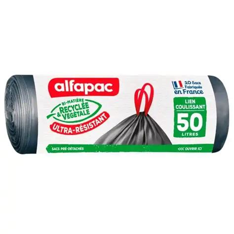 Promo Sac Poubelle Lien Coulissant Ultra Resistant Alfapac Chez Auchan