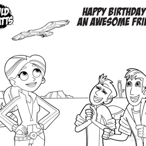 Wild Birthday Awesome Friend Kratts Card Really Big Coloring Books®