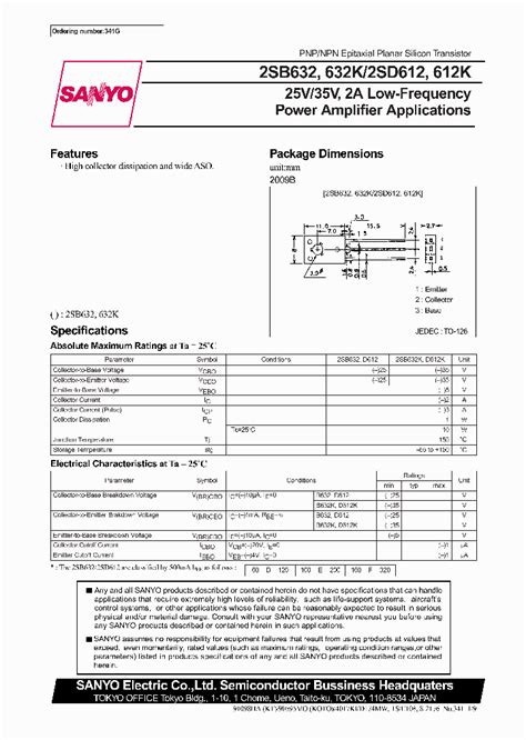 2sd612k 285423 Pdf Datasheet Download Ic On Line