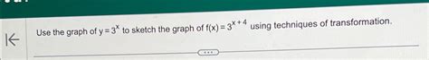 Solved Use the graph of y=3x ﻿to sketch the graph of | Chegg.com