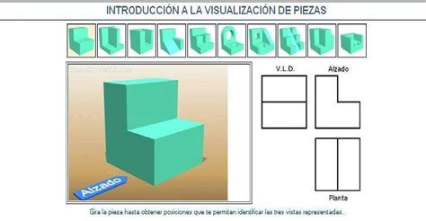 Introducción a la visualización de piezas Ejemplo 1 Dibujo Técnico