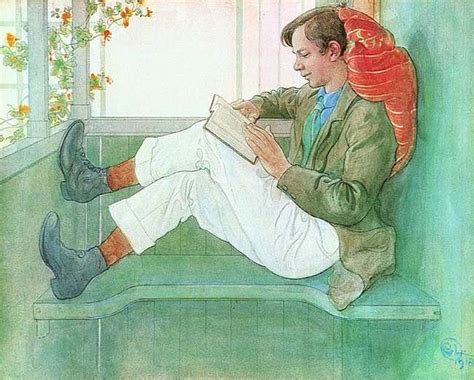 Esbjorn Reading On The Veranda Carl Larsson Reading Art Book Art