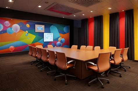 Premium AI Image | colorful conference room by searchlights