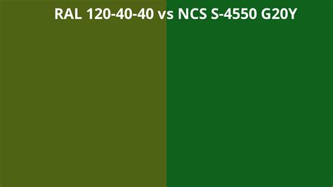 RAL 120 40 40 Vs NCS S 4550 G20Y RAL Colour Chart UK