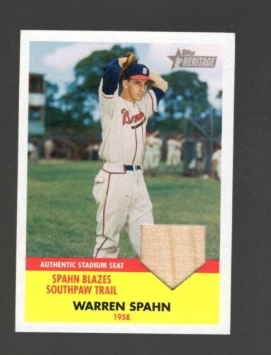 Topps Heritage Warren Spahn Stadium Seat Flashback Relic Set