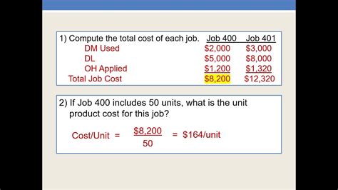 CH 02 Job Order Costing Job Cost And Unit Cost YouTube