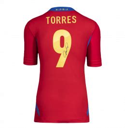 Fernando Torres Back Signed Spain Home Shirt