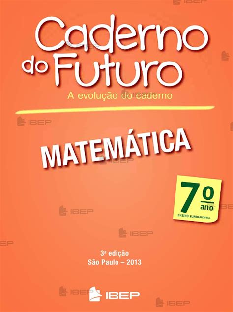 Caderno Do Futuro Ano Matem Tica Professor Atividades De Matem Tica