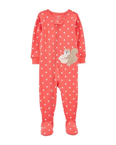 Riachuelo Macacão pijama infantil florzinhas esquilo rosa Carter s