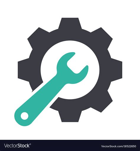 Service Tool Icons With Gear And Spanner Vector Image