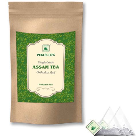 Assam Leaf Tea 20 Pyramid Tea Bags Pekoe Tips Tea