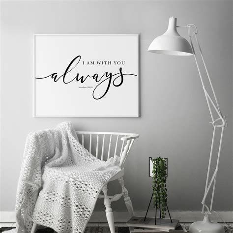 Bible Verse Wall Art Matthew 28 20 I Am With You Always Etsy Australia