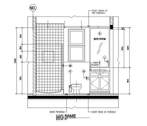 Bathroom Section Details Are Defined In This Autocad Drawing File