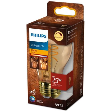 Lampadina Led Goccia Filamento Oro W E Dim Philips Pz Coop Shop