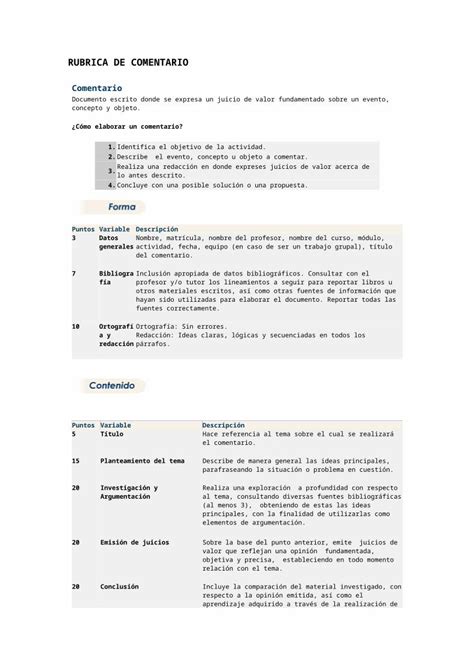 Doc Rubrica De Comentario Dokumen Tips