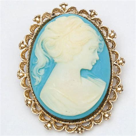 Vintage Blue Cameo Brooch Pendant Etsy Cameo Brooch Brooch Pendant