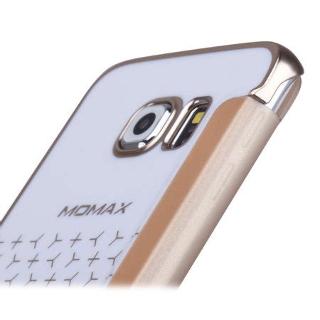 Momax Haute Couture Samsung Galaxy S6 Edge Clear View Cover Gold Reviews