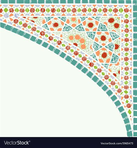 Geometric Corner Frame Pattern Ethnic Colorful Vector Image