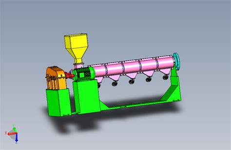 单螺杆挤出机设计三维sw二维cad说明书solidworks 模型图纸下载 懒石网