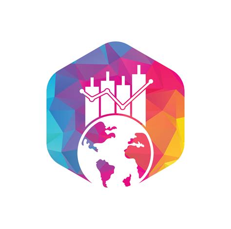 World finance logo design concept. World Stats vector logo design