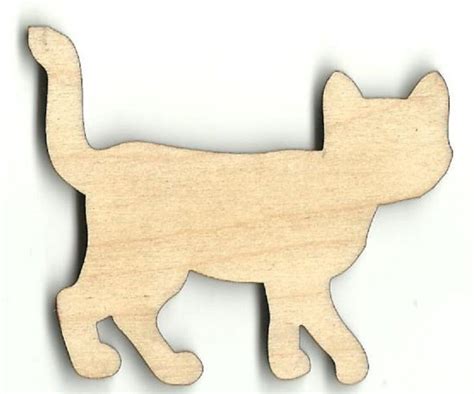 Holzkätzchen Katze Laser Cut Out Unfertige Holzform Etsy