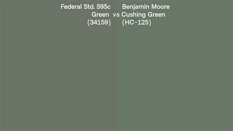 Federal Std 595c Green 34159 Vs Benjamin Moore Cushing Green Hc 125