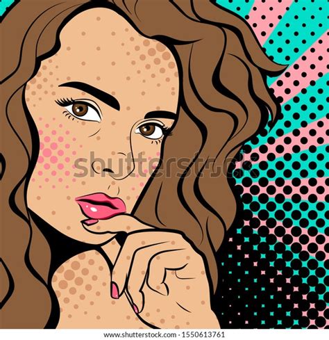 Sexy Young Woman Advertising Pop Art Image Vectorielle De Stock