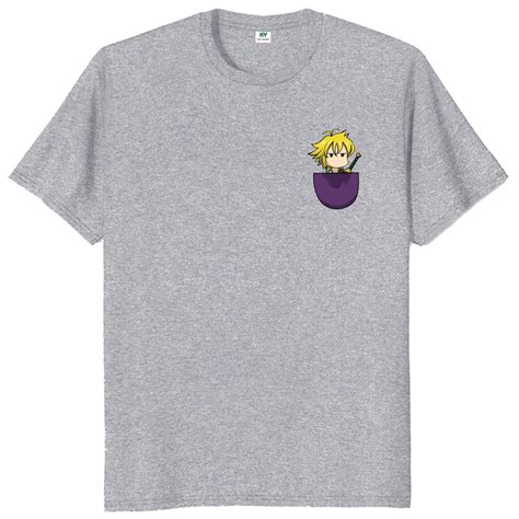 The Seven Deadly Sins Anime T Shirt Meliodas Pocket Nanatsu No Taizai